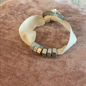 Handmade ribbon and nuts bracelet